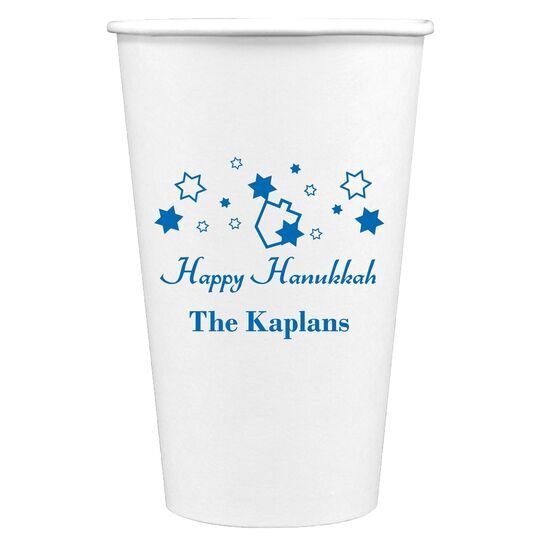 Happy Hanukkah Paper Coffee Cups